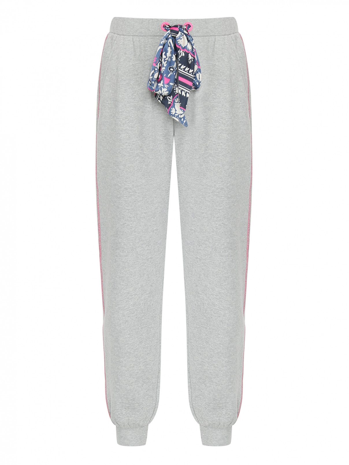 Трикотажные брюки из хлопка с поясом Max&Co  –  Общий вид  – Цвет:  Серый
