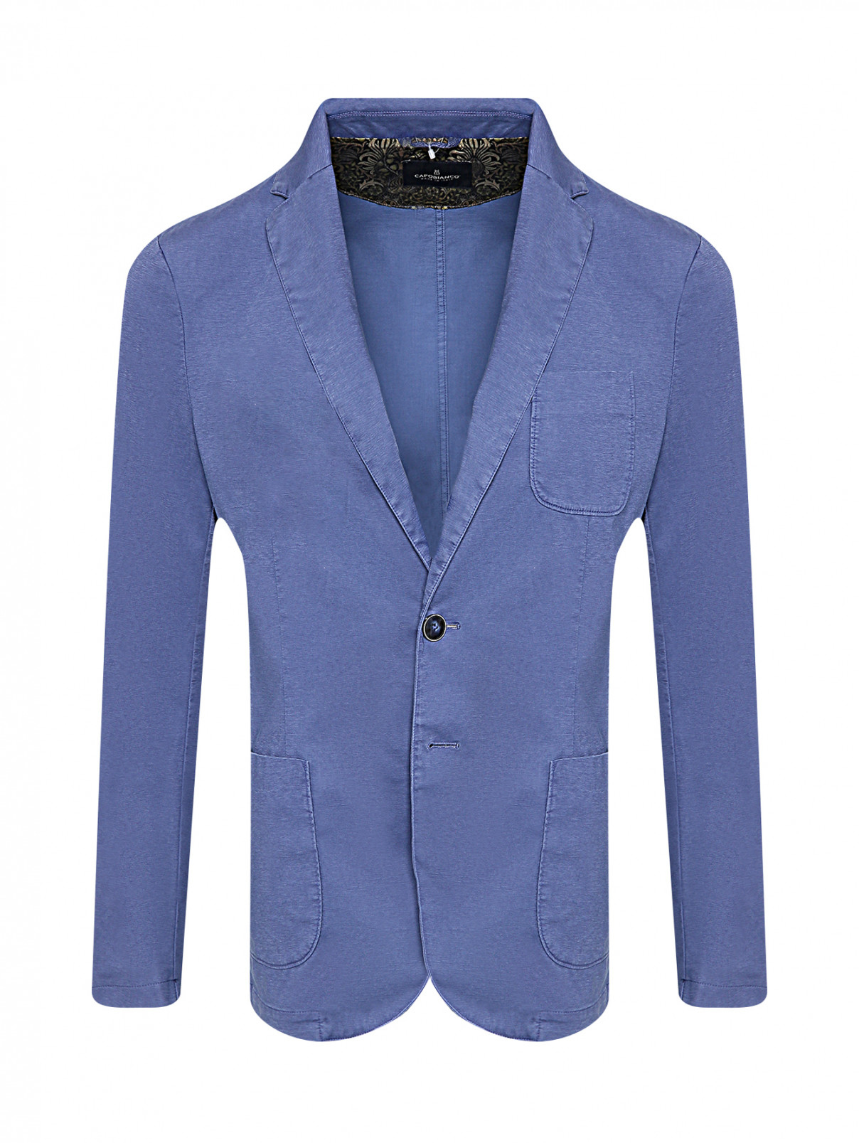 Пиджак из хлопка с карманами Capobianco  –  Общий вид  – Цвет:  Синий