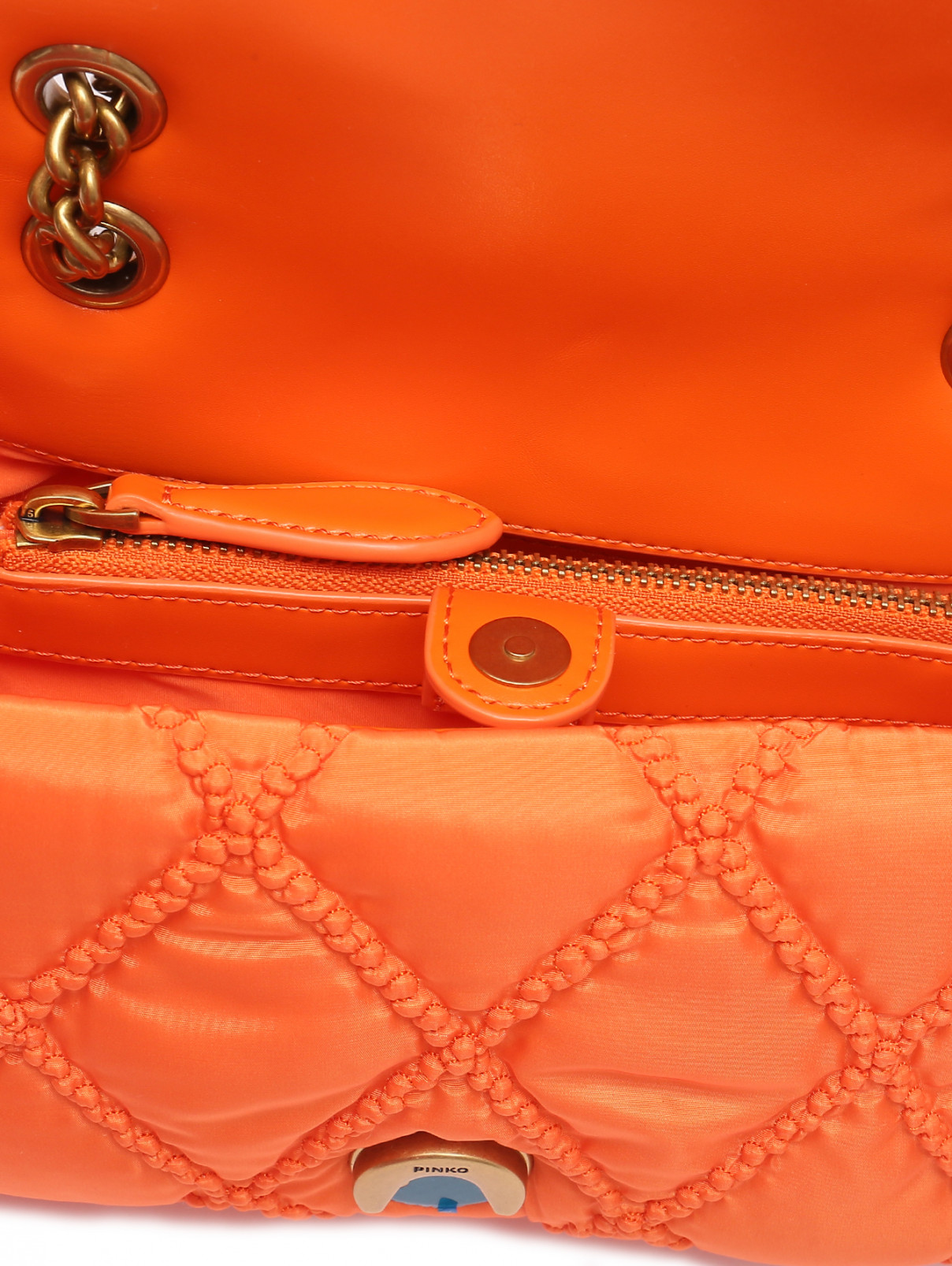 Стеганая сумка из текстиля PINKO  –  Деталь1  – Цвет:  Оранжевый