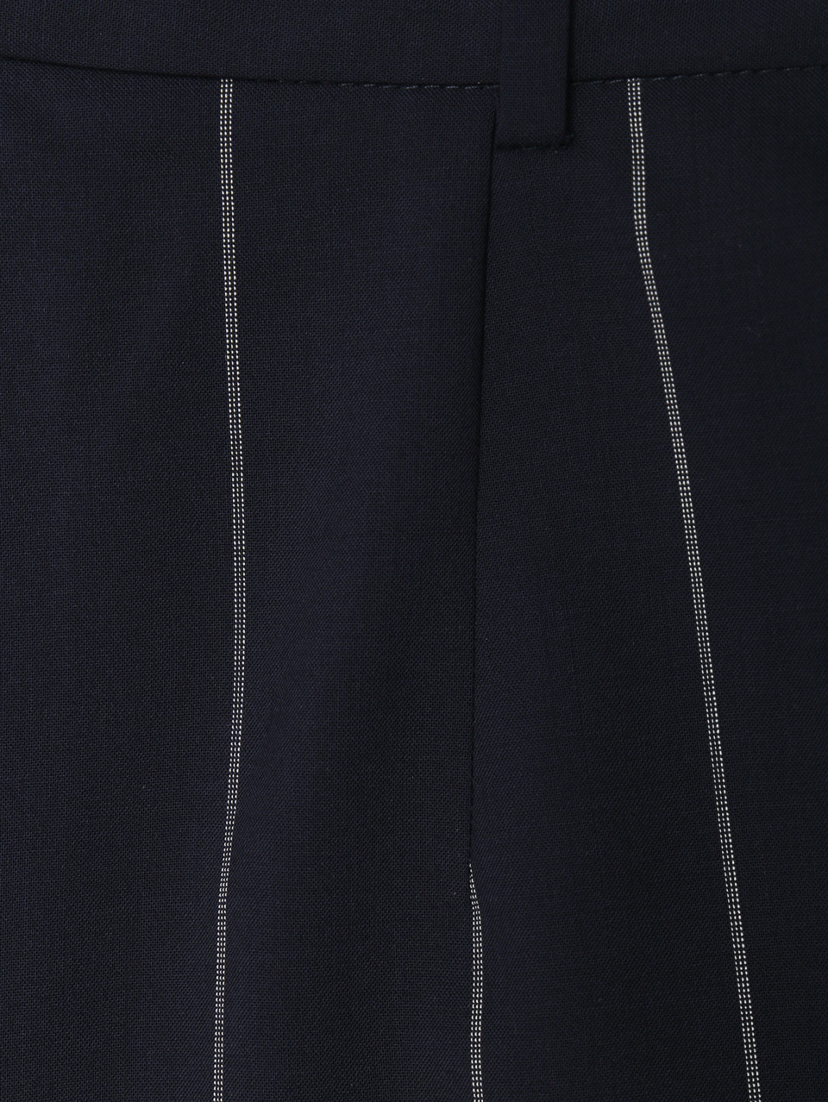 Брюки из шерсти с узором полоска Max Mara  –  Деталь1  – Цвет:  Синий