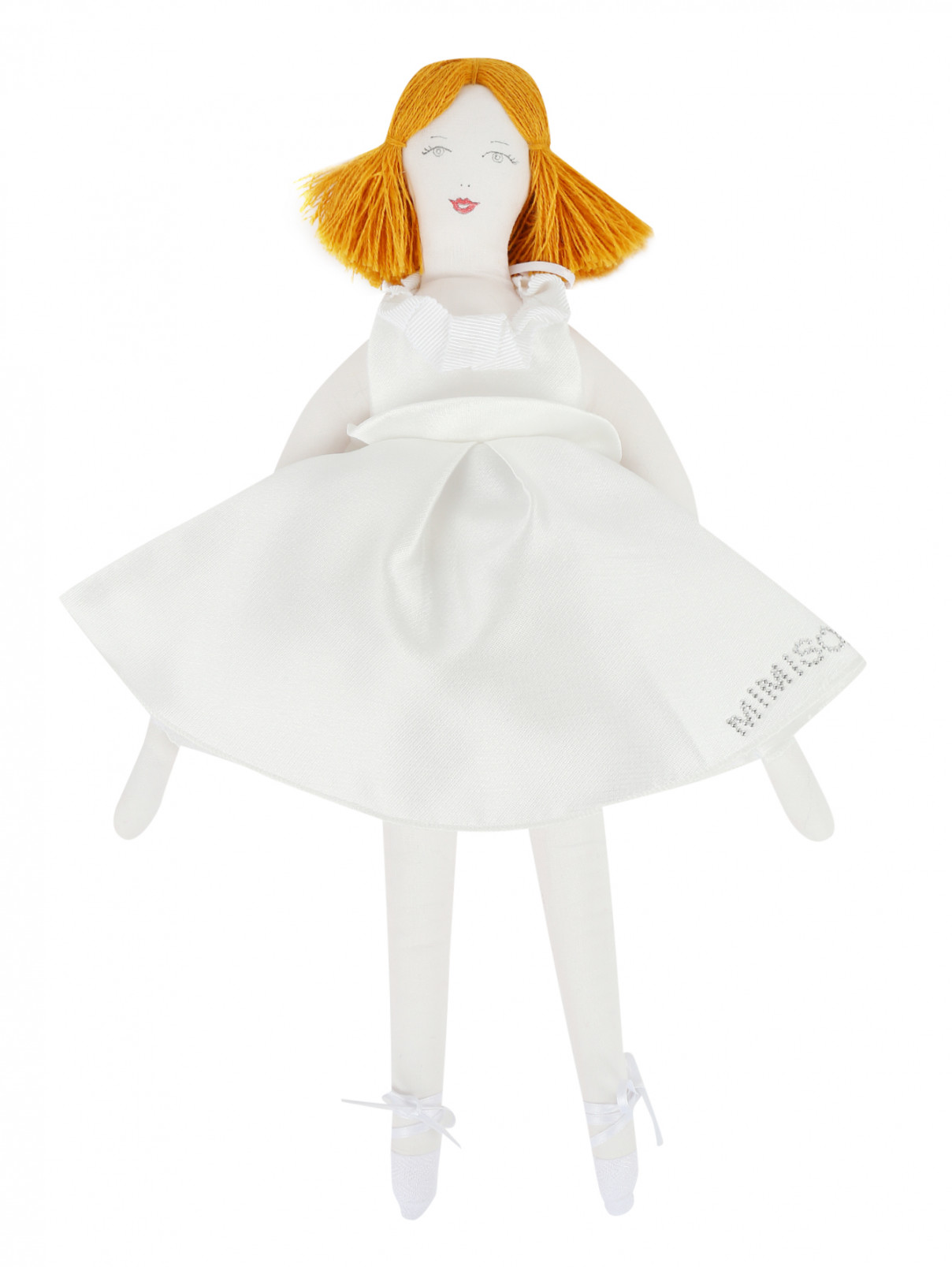 Кукла текстильная в пышном платье MiMiSol  –  Общий вид  – Цвет:  Белый