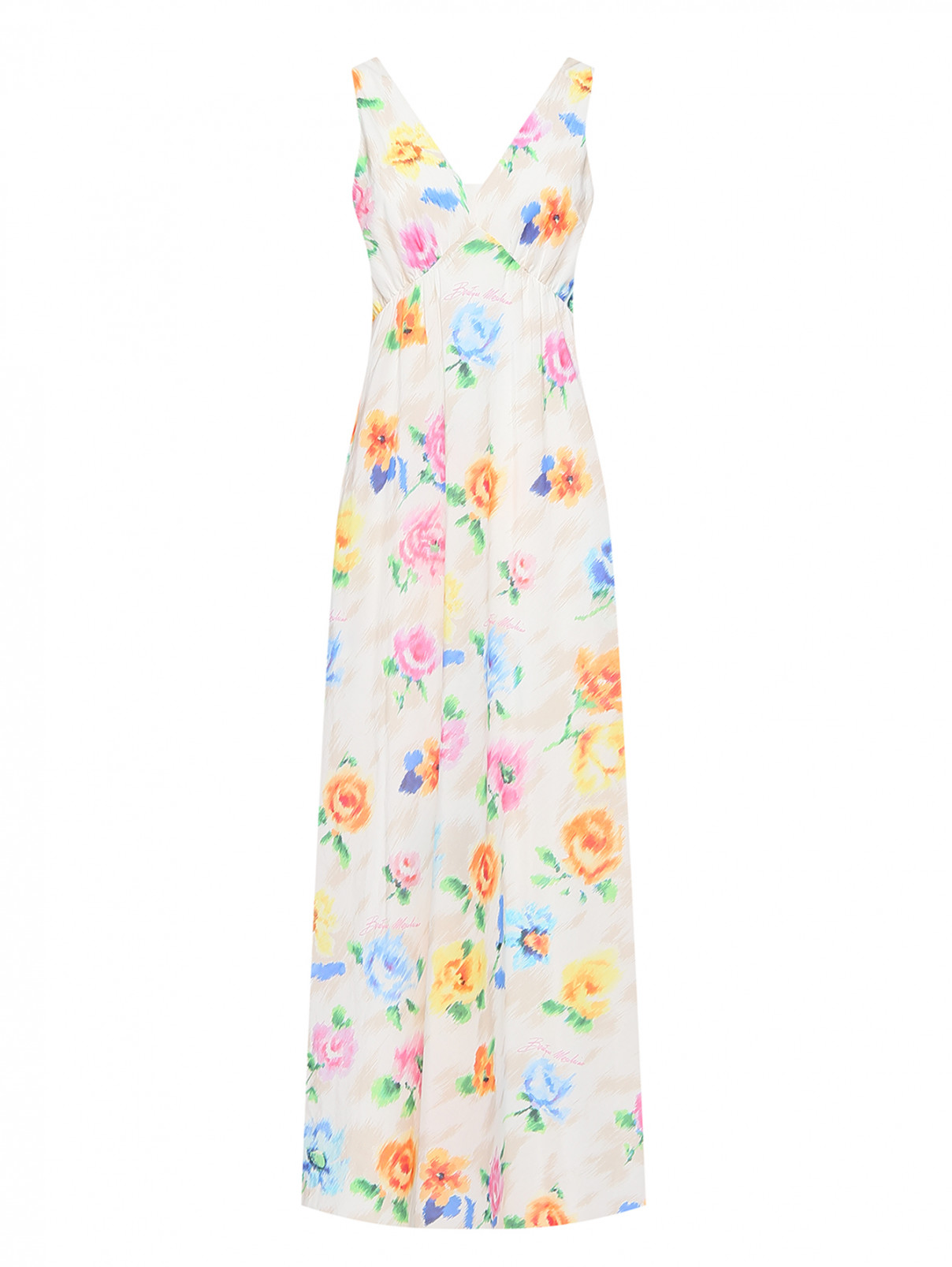 Платье из хлопка с узором Moschino Boutique  –  Общий вид  – Цвет:  Узор