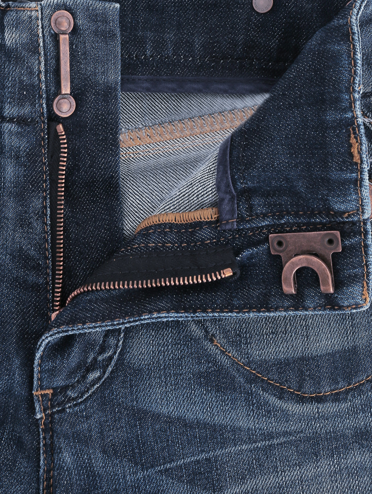 Укороченные джинсы узкого кроя MC Alexander McQueen  –  Деталь1  – Цвет:  Синий