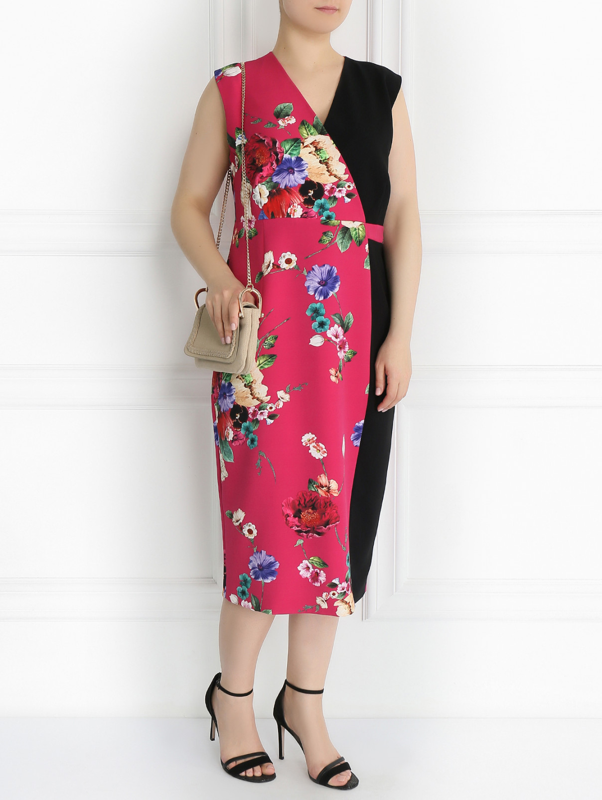 Платье-футляр с цветочным узором Marina Rinaldi  –  Модель Общий вид  – Цвет:  Красный