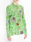 Блуза из шелка свободного кроя с узором Stella Jean  –  МодельВерхНиз