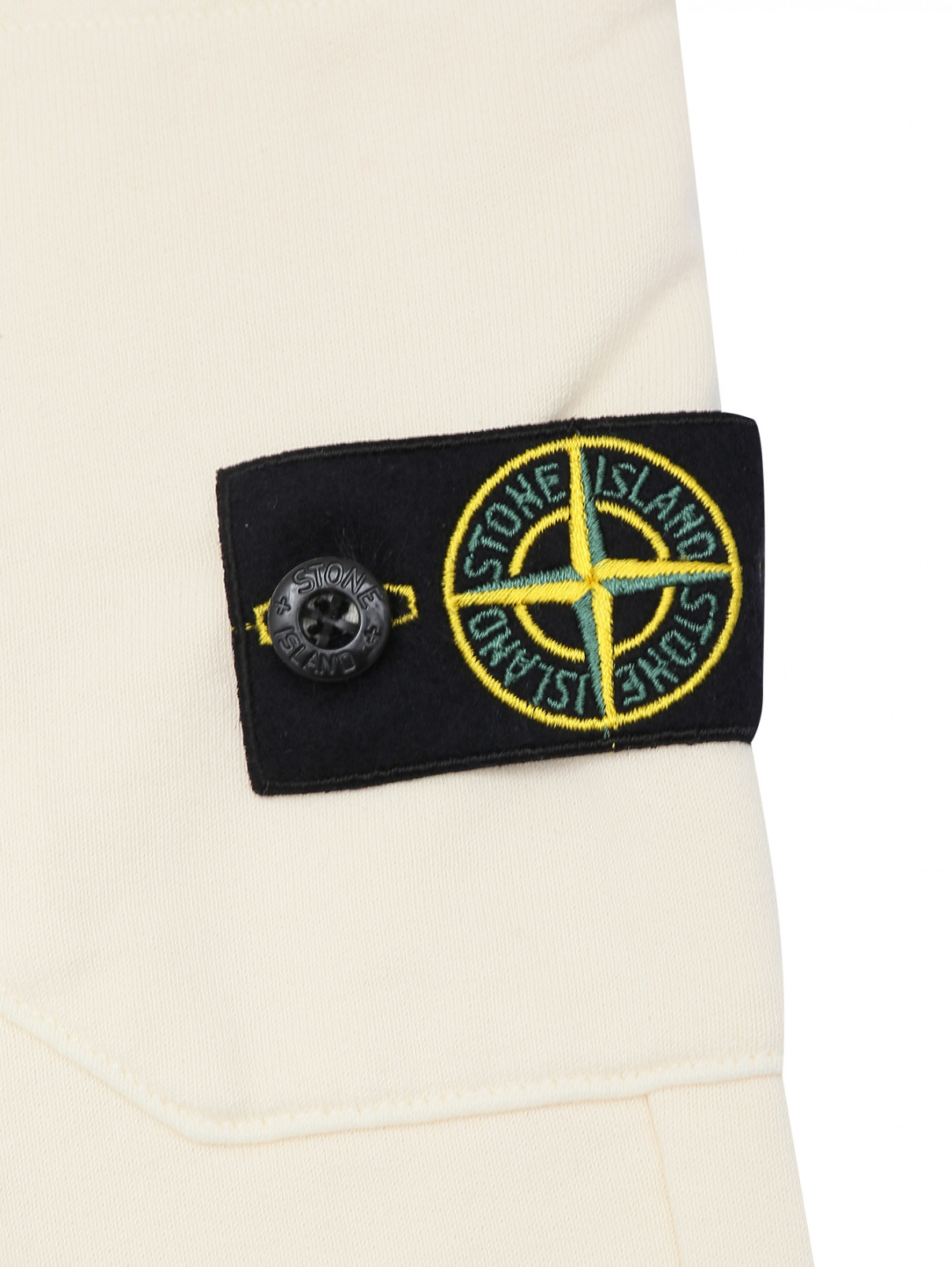 Трикотажные брюки на резинке Stone Island  –  Деталь1  – Цвет:  Белый