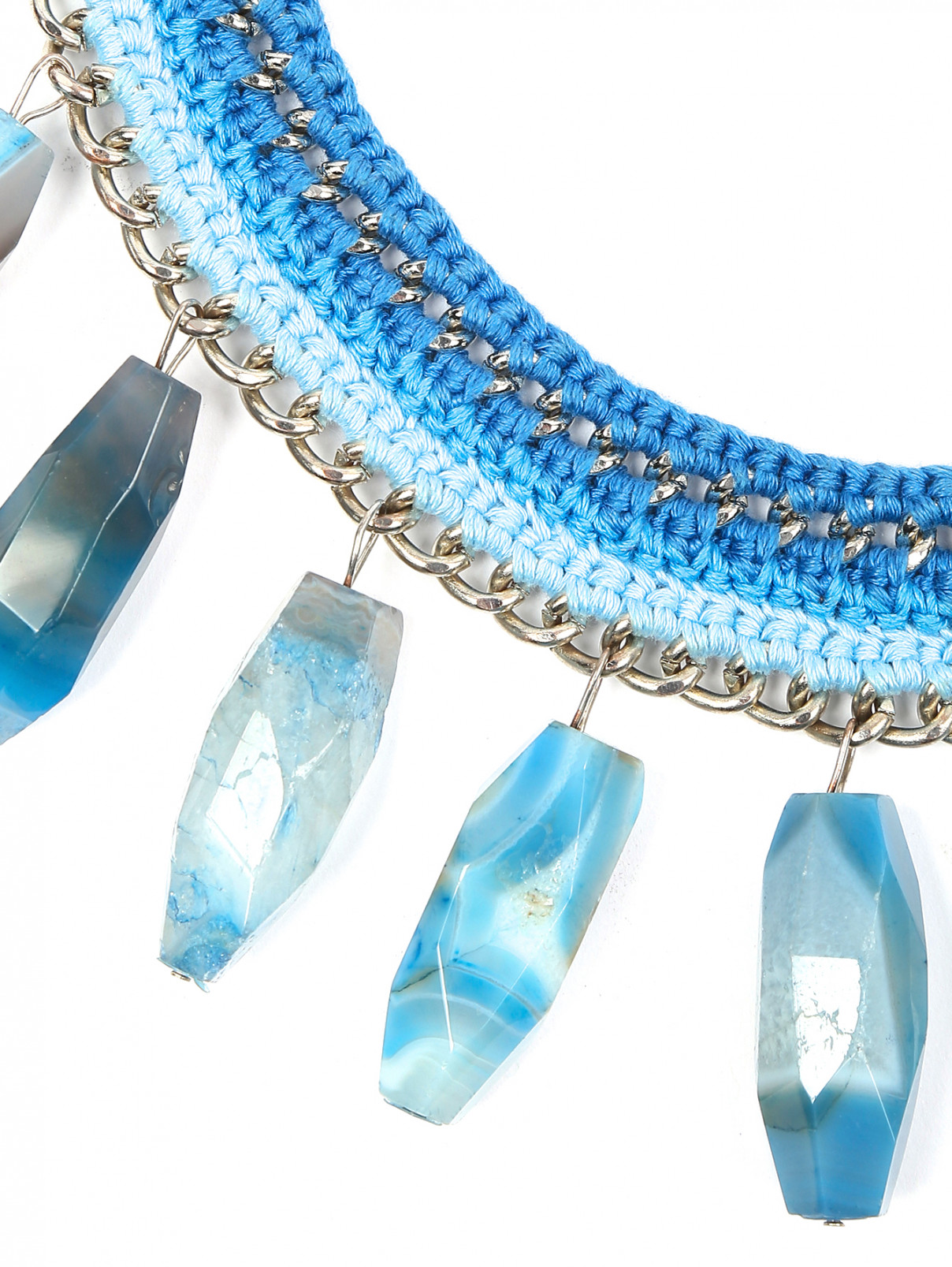Ожерелье из текстиля с камнями Inga Kazumyan  –  Деталь  – Цвет:  Синий