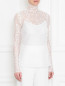Блуза из сетки с вышивкой Carolina Herrera  –  МодельВерхНиз