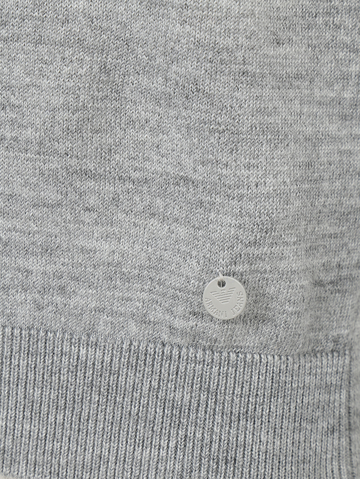 Джемпер с длинным рукавом и контрастным принтом Armani Jeans  –  Деталь1  – Цвет:  Серый