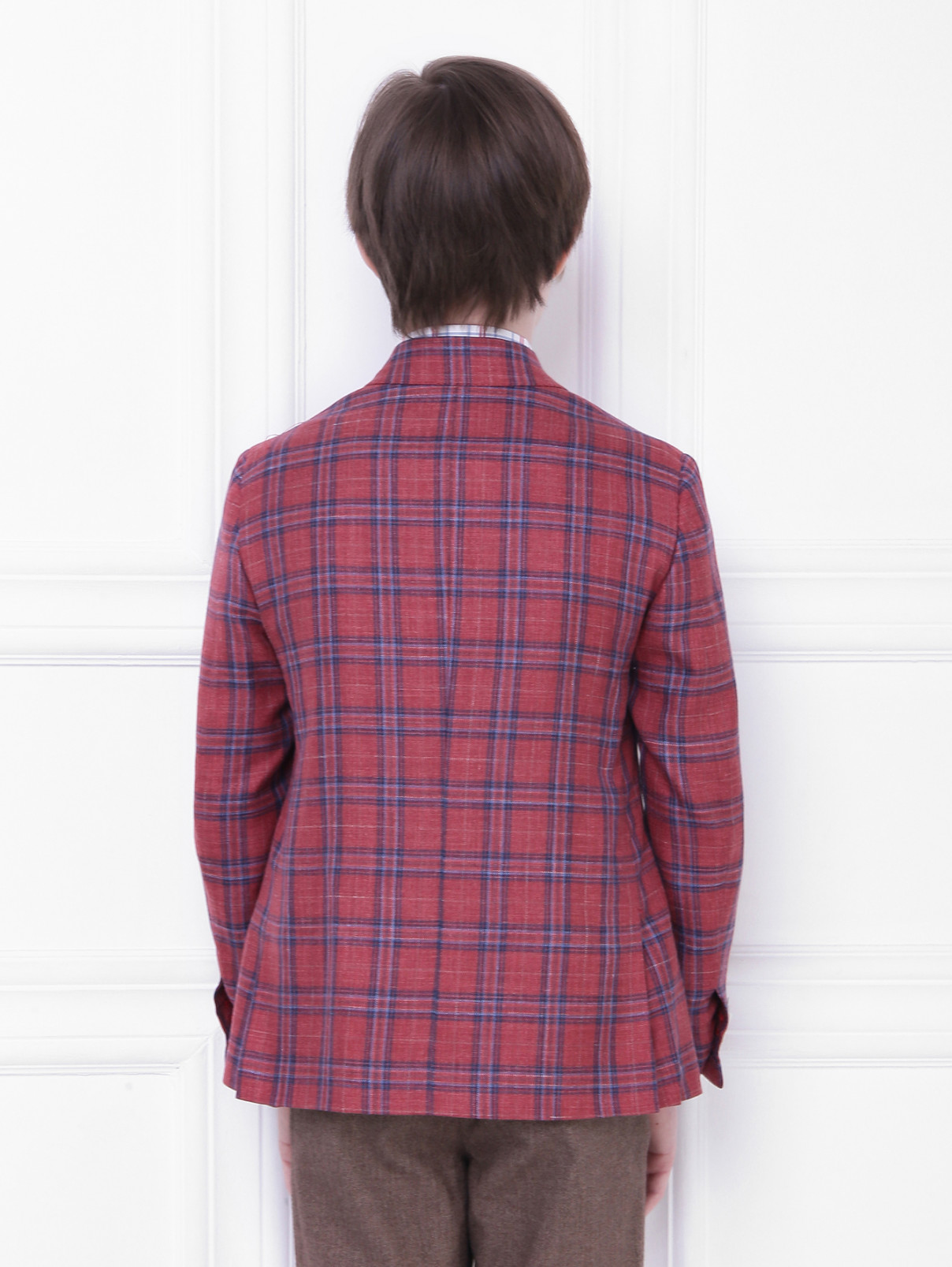 Однобортный пиджак с узором Isaia  –  МодельВерхНиз1  – Цвет:  Узор