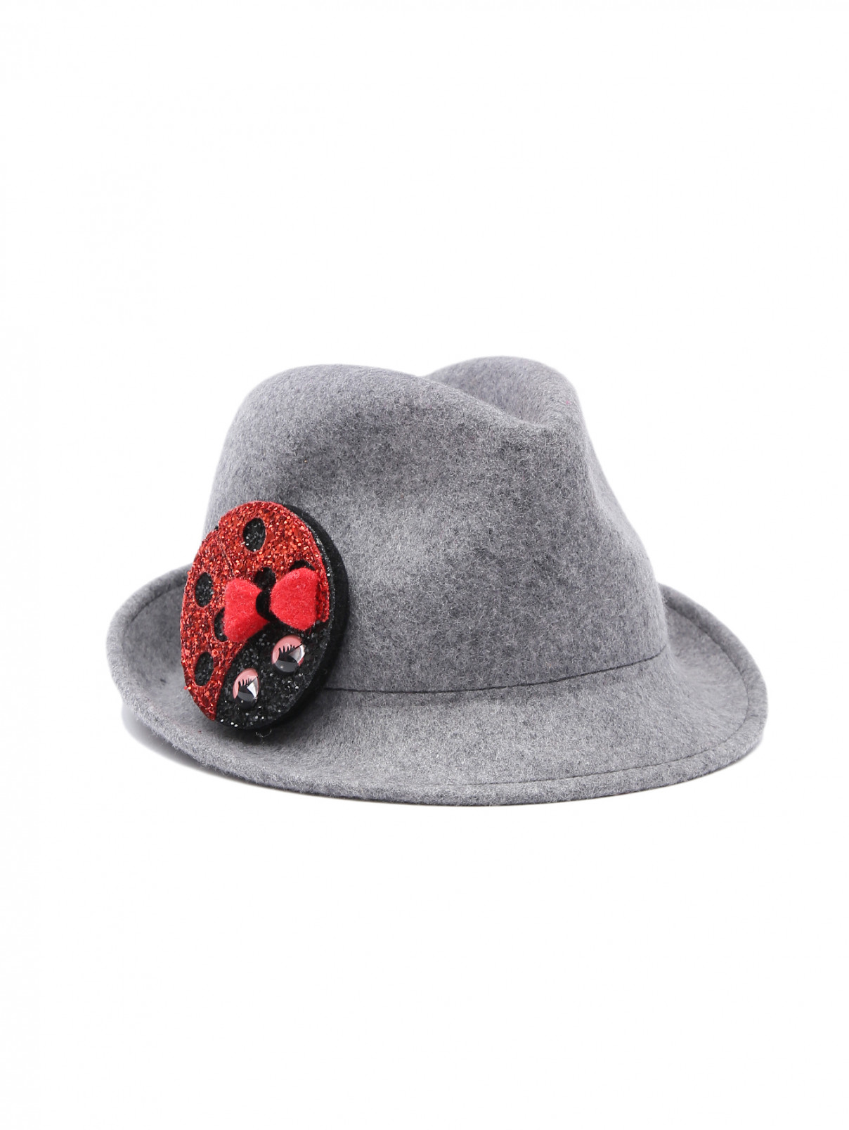 шляпа фетровая из шерсти с декором ro.ro  –  Общий вид  – Цвет:  Серый