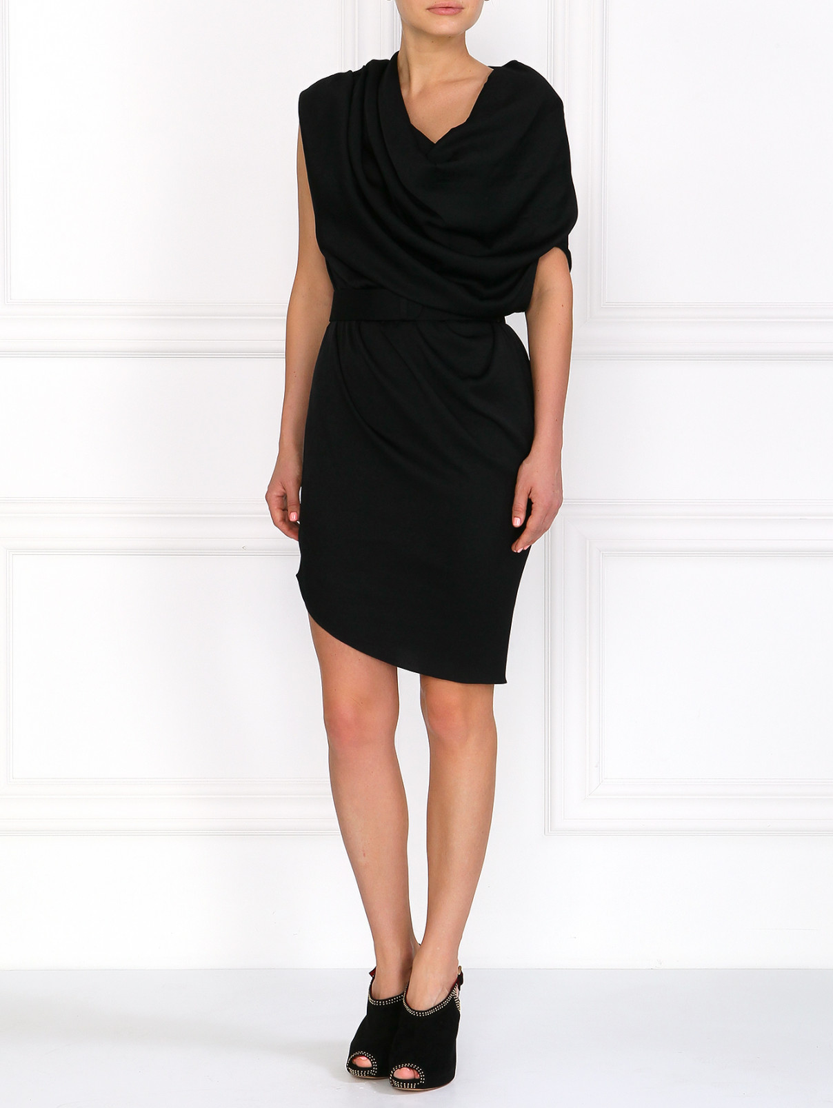 Трикотажное платье Halston  –  Модель Общий вид  – Цвет:  Черный