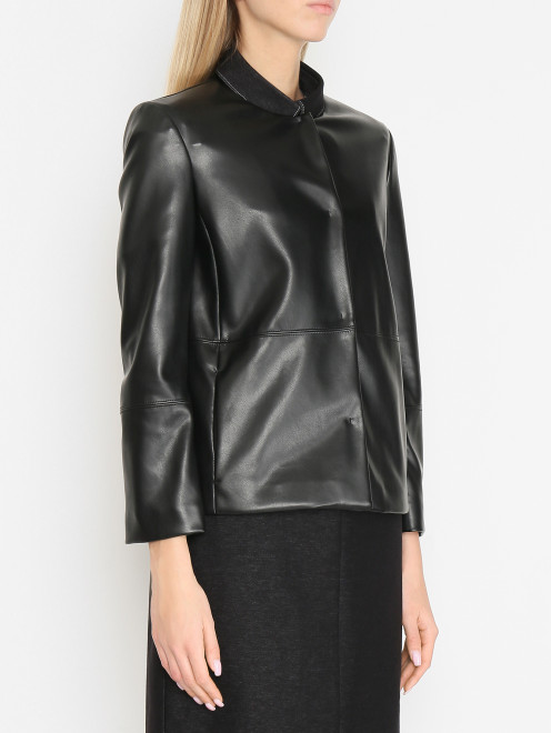 Куртка из гладкой экокожи Max Mara - МодельВерхНиз