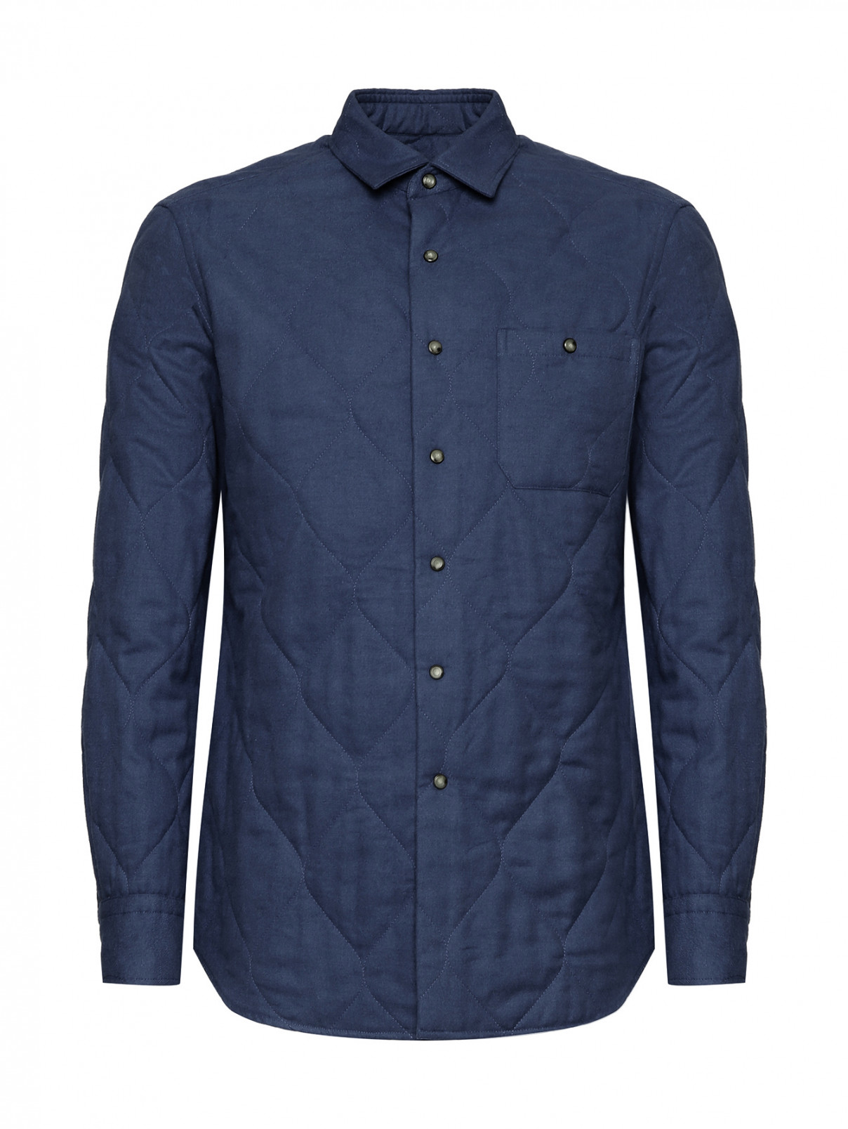 Стеганая куртка из хлопка LARDINI  –  Общий вид  – Цвет:  Синий