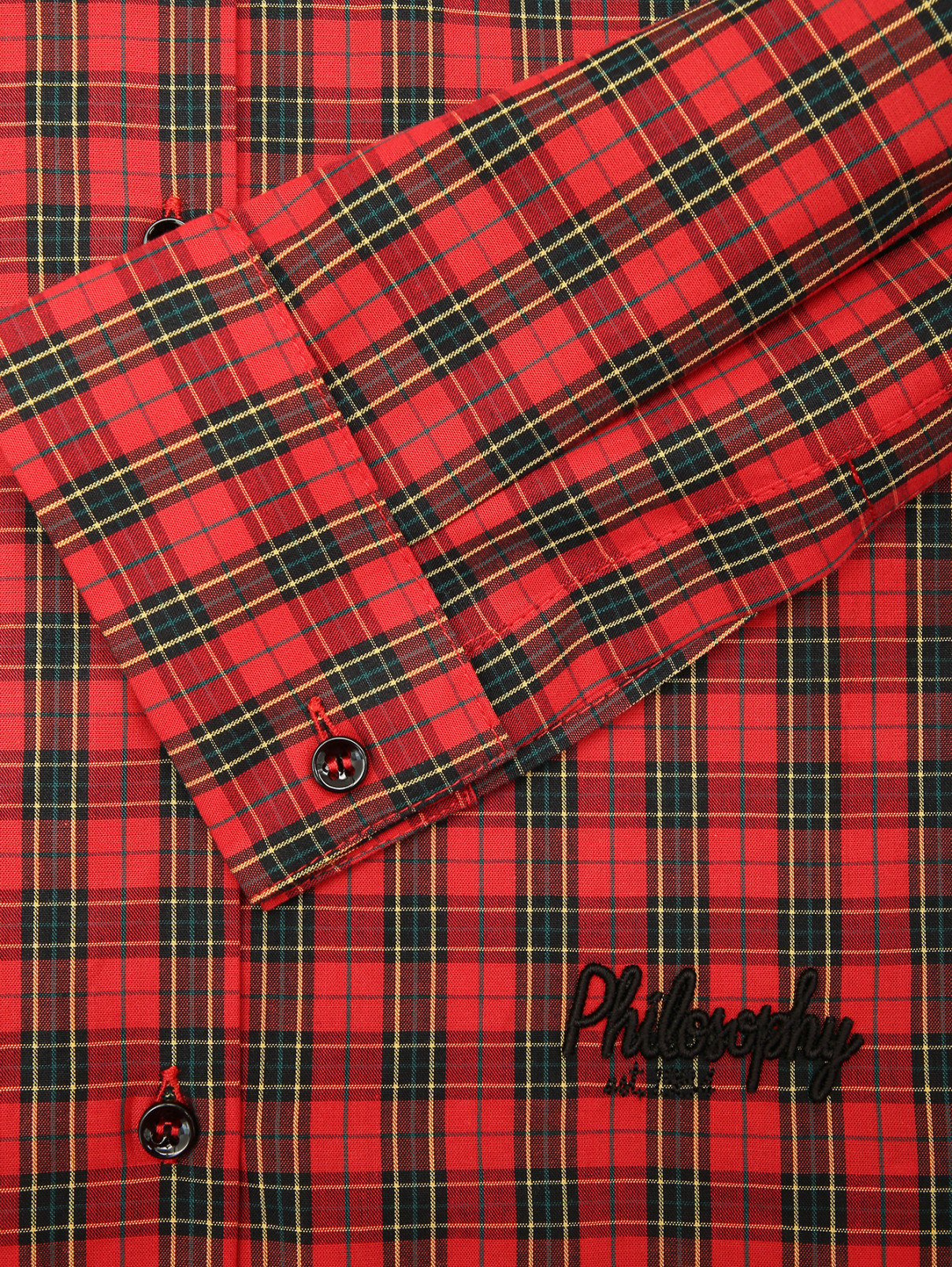 Хлопковая блуза с объемным воротником Philosophy di Lorenzo Serafini  –  Деталь1  – Цвет:  Узор