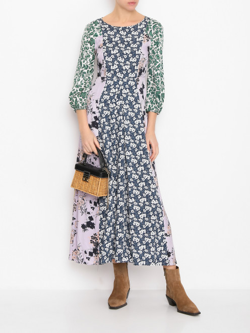 Платье из вискозы с цветочным узором Max&Co - МодельОбщийВид