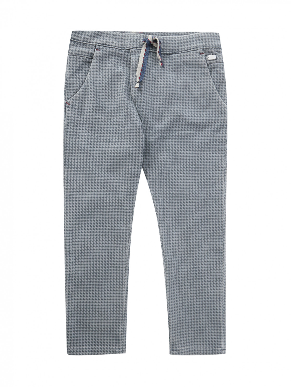 Трикотажные брюки на резинке с узором Nanan  –  Общий вид  – Цвет:  Серый