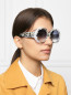 Солнцезащитные очки в пластиковой оправе с узором Cutler and Gross  –  МодельОбщийВид