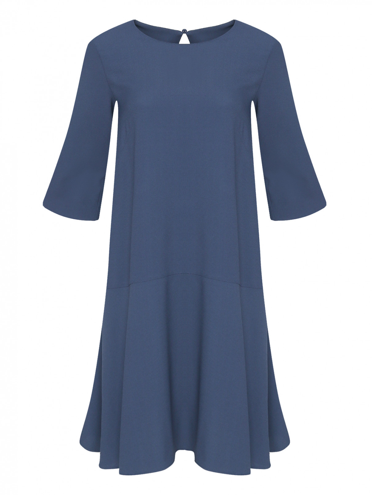 Платье свободного кроя с рукавами 3/4 Weekend Max Mara  –  Общий вид  – Цвет:  Синий