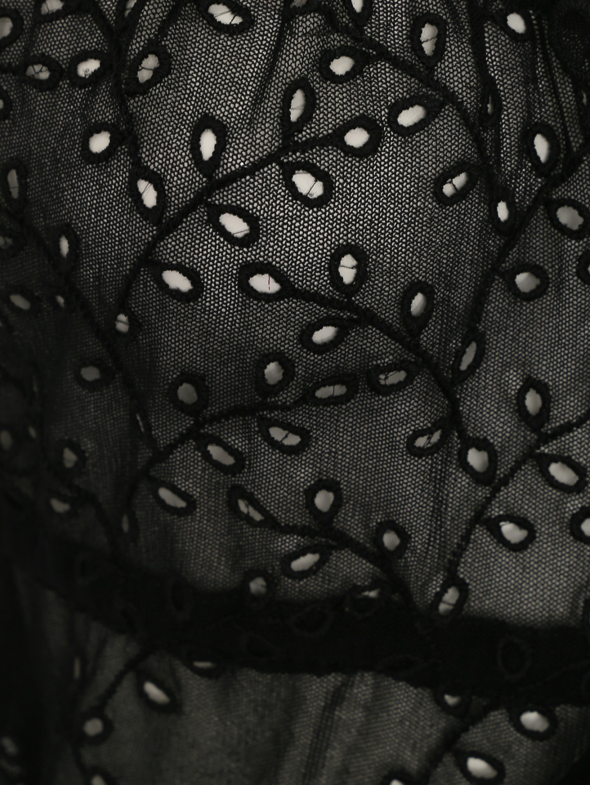 Полупрозрачный топ с вышивкой Jean Paul Gaultier  –  Деталь  – Цвет:  Черный