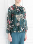 Блуза из шелка свободного кроя с узором Max&Co  –  Модель Верх-Низ
