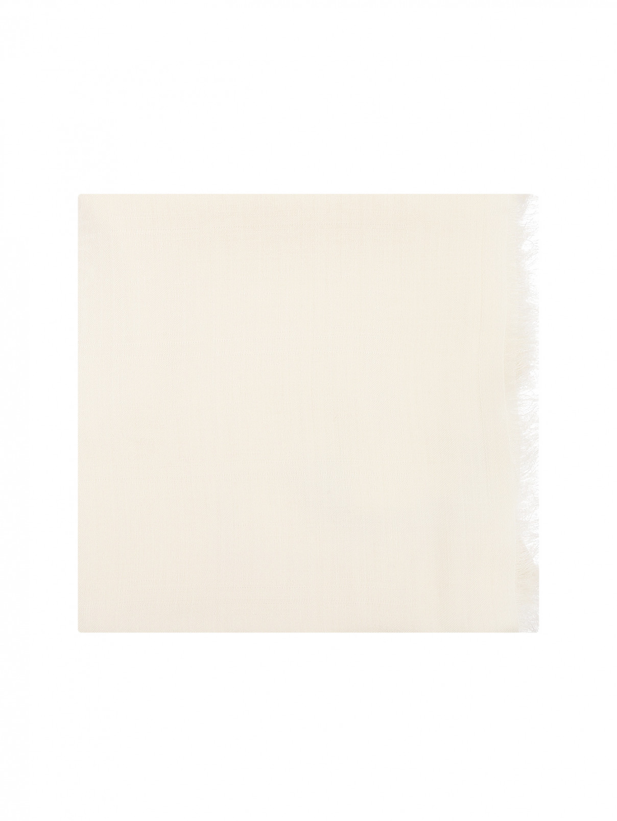 Однотонный платок из шерсти и шелка Luisa Spagnoli  –  Общий вид  – Цвет:  Белый