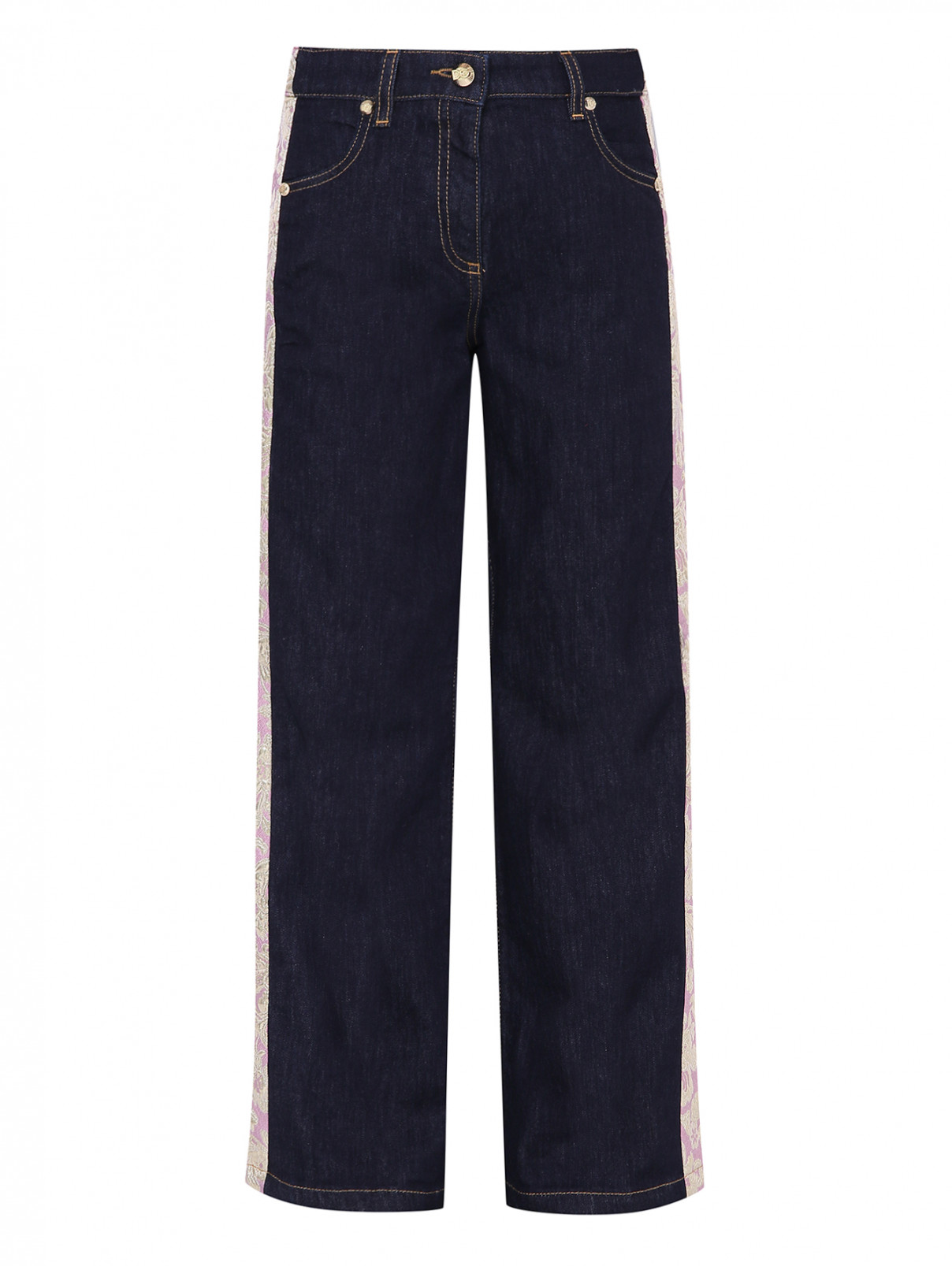 Широкие джинсы с лампасами Dolce & Gabbana  –  Общий вид  – Цвет:  Синий