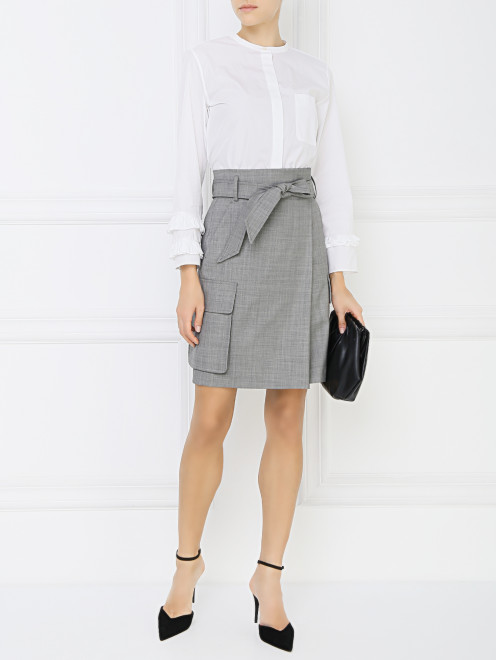 Юбка из шерсти с накладными карманами Max Mara - МодельОбщийВид
