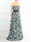 Платье-макси из шелка с цветочным узором и съемными бретелями Giambattista Valli  –  Модель Общий вид