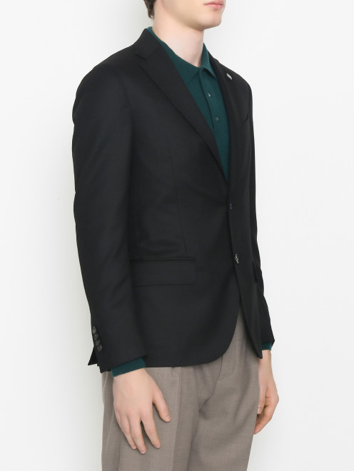 Однобортный пиджак из шерсти с карманами LARDINI - МодельВерхНиз