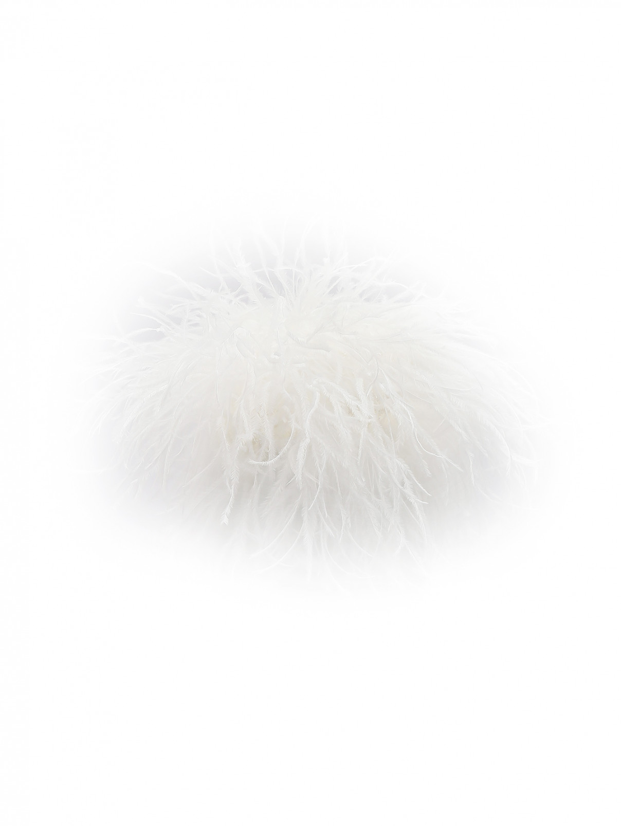 Шляпка декорированная перьями и кристаллами Elie Saab  –  Общий вид  – Цвет:  Белый