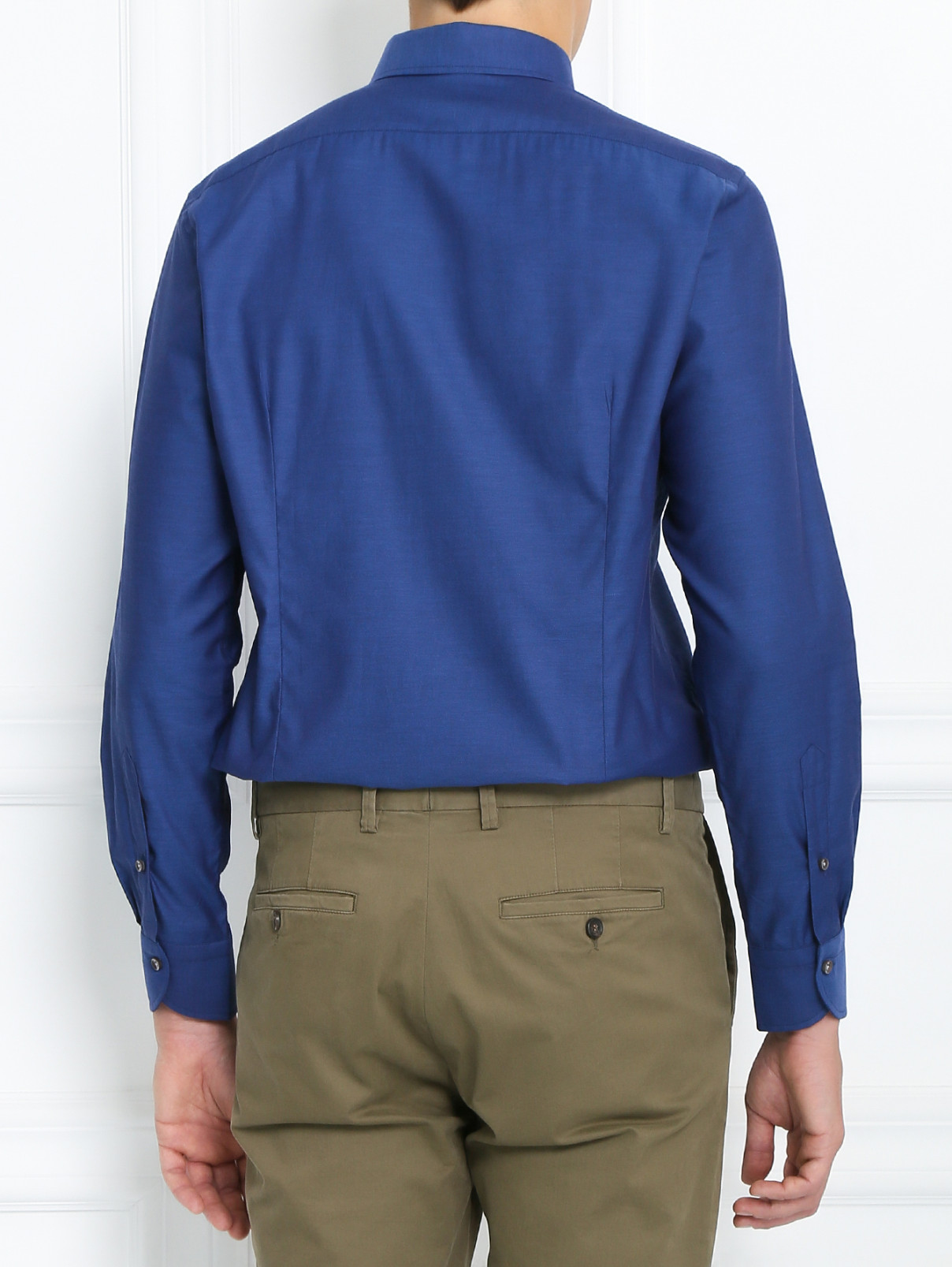 Рубашка из хлопка BOSCO  –  Модель Верх-Низ1  – Цвет:  Синий