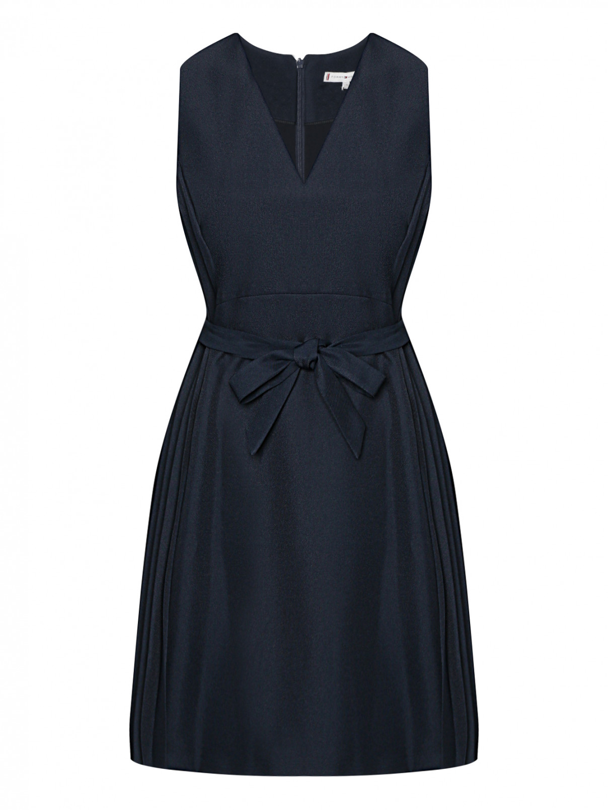 Платье-мини с поясом Tommy Hilfiger  –  Общий вид  – Цвет:  Синий