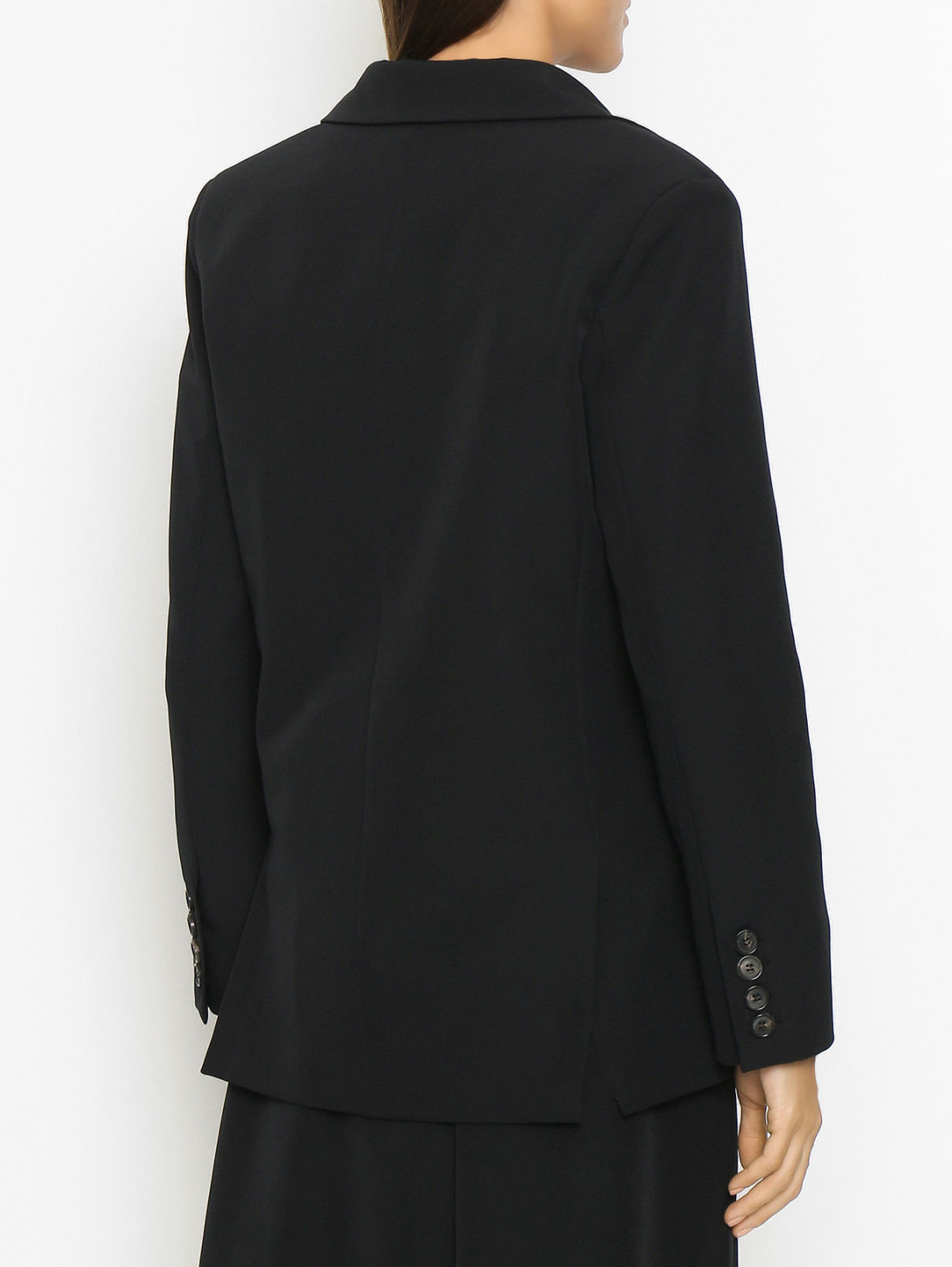 Пиджак однотонный с аппликацией Ermanno Firenze  –  МодельВерхНиз1  – Цвет:  Черный