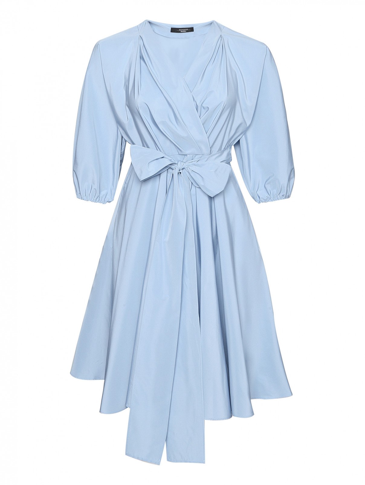 Платье-мини с поясом Weekend Max Mara  –  Общий вид  – Цвет:  Синий