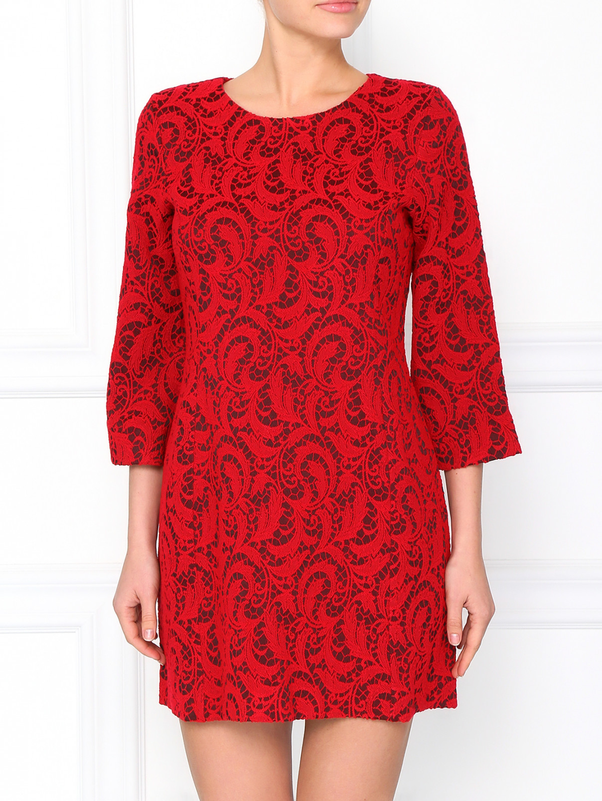 Кружевное платье Pierre Mantoux  –  Модель Верх-Низ  – Цвет:  Красный