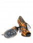 Туфли на шнуровке с анималистичным принтом Studio Pollini  –  Обтравка5