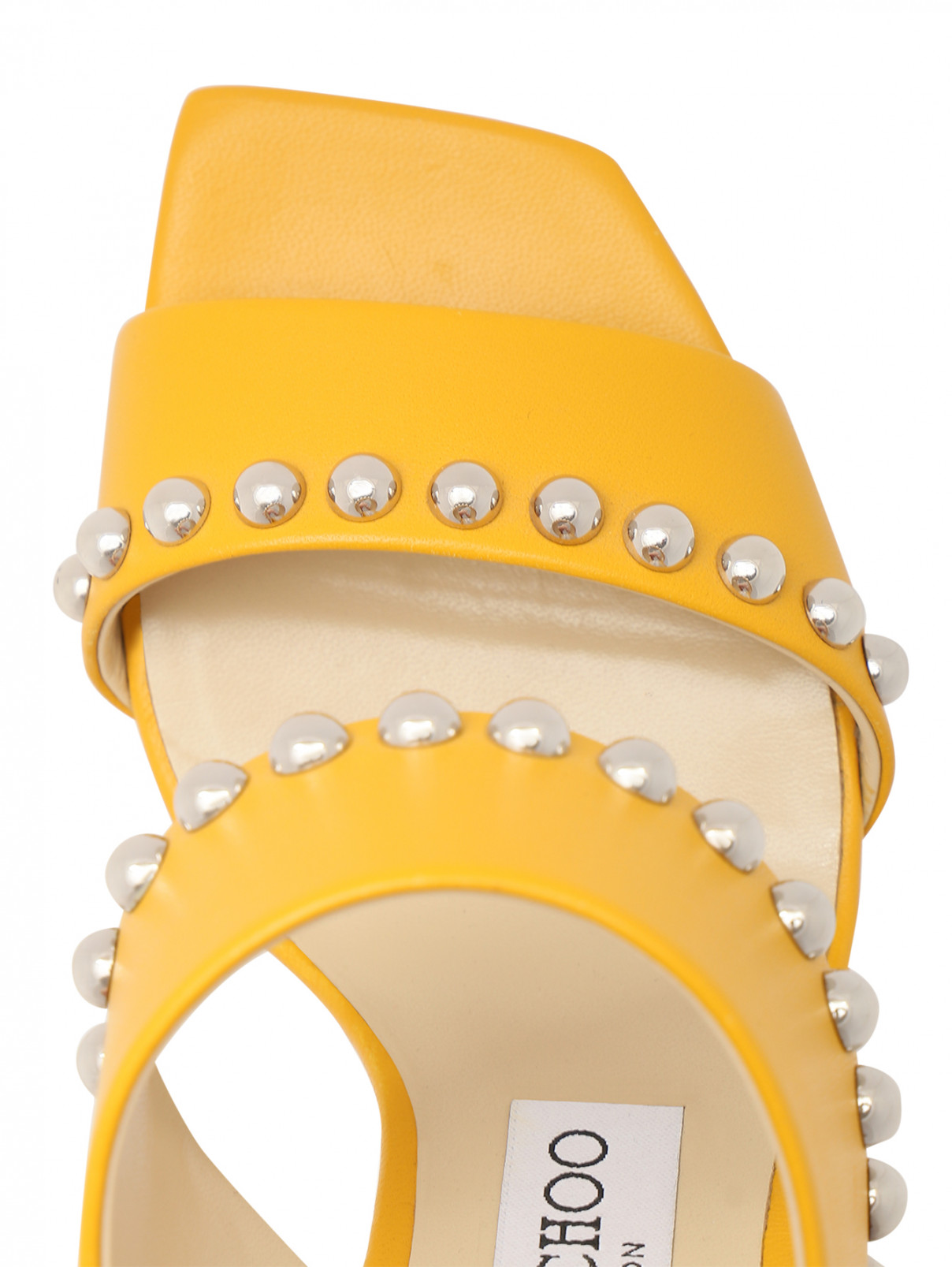 Босоножки из кожи с металлической фурнитурой Jimmy Choo  –  Обтравка3  – Цвет:  Желтый