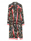 Платье-миди из шелка с узором Burberry  –  Общий вид