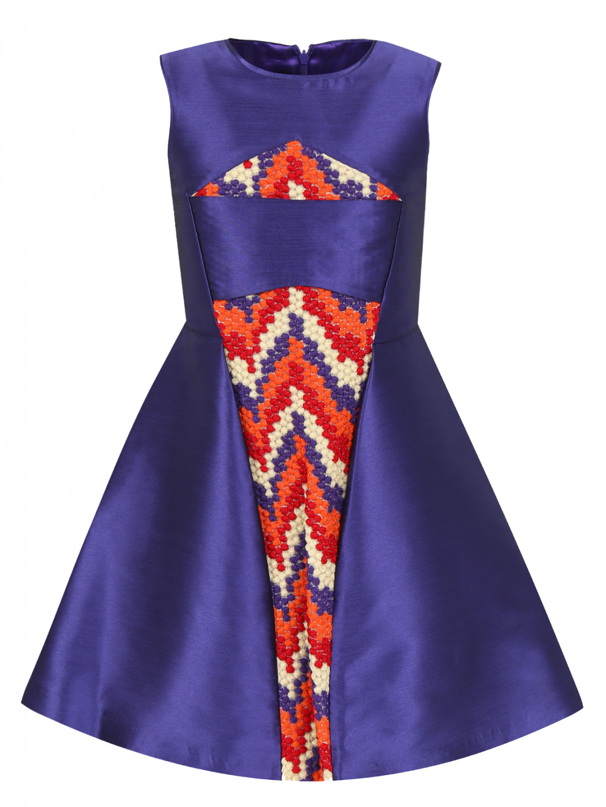 Платье А-силуэта с контрастной вставкой Val Max  –  Общий вид  – Цвет:  Фиолетовый