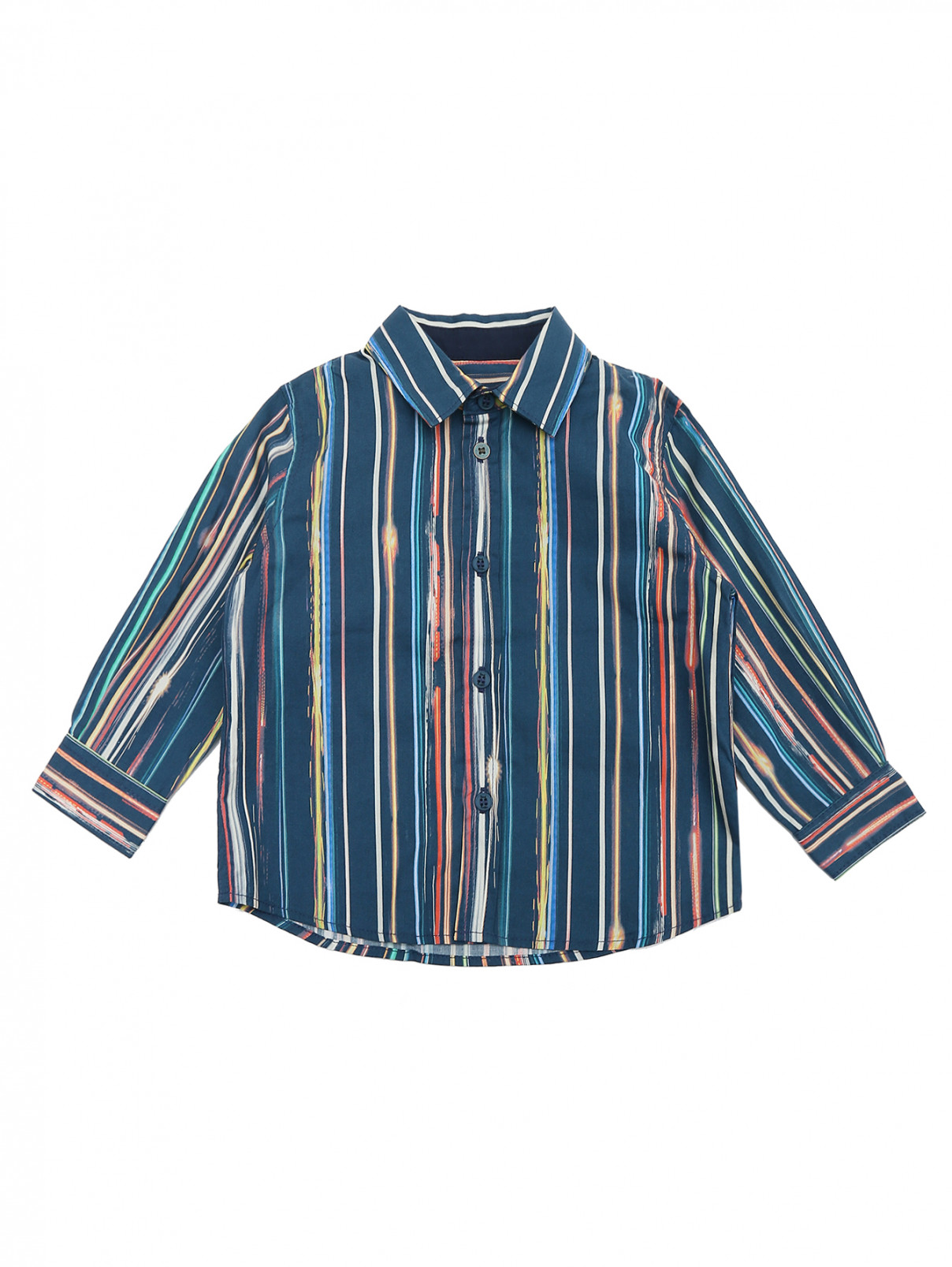 Рубашка из хлопка с узором "полоска" Paul Smith Junior  –  Общий вид  – Цвет:  Узор