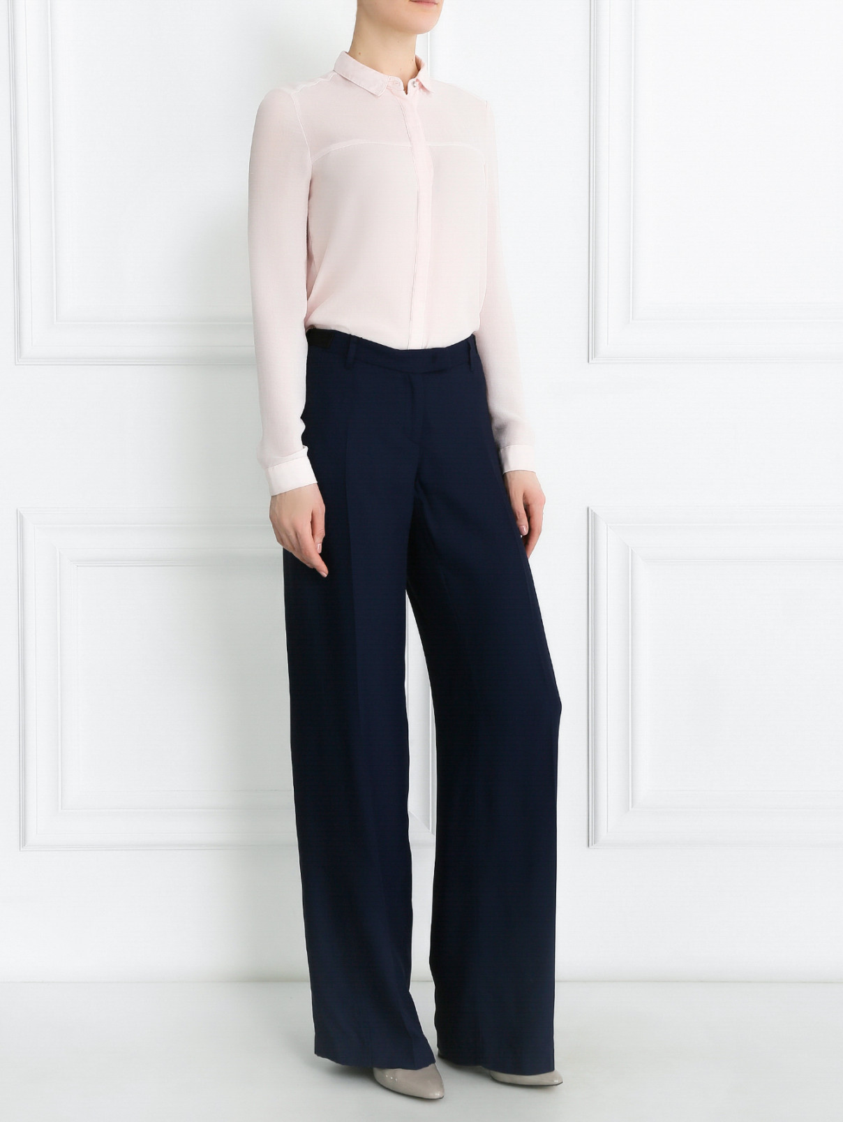 Широкие брюки Emporio Armani  –  Модель Общий вид  – Цвет:  Синий