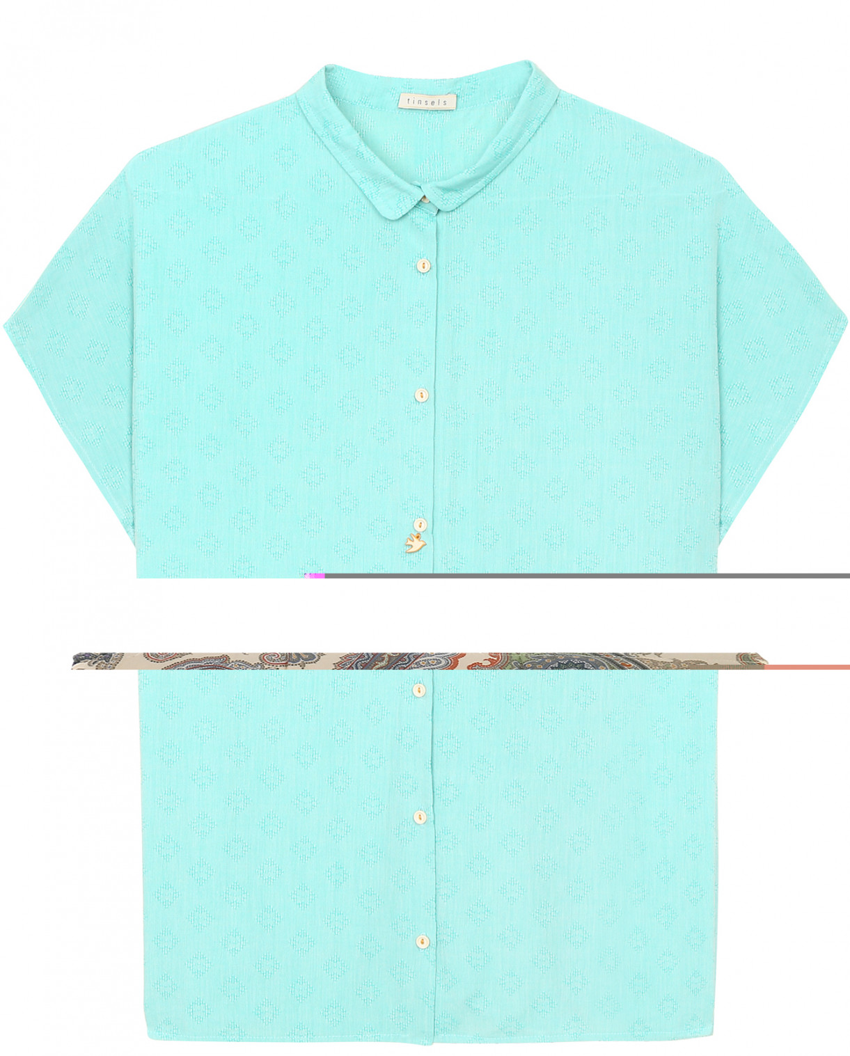 Рубашка из хлопка с короткими рукавами Tinsels  –  Общий вид  – Цвет:  Зеленый