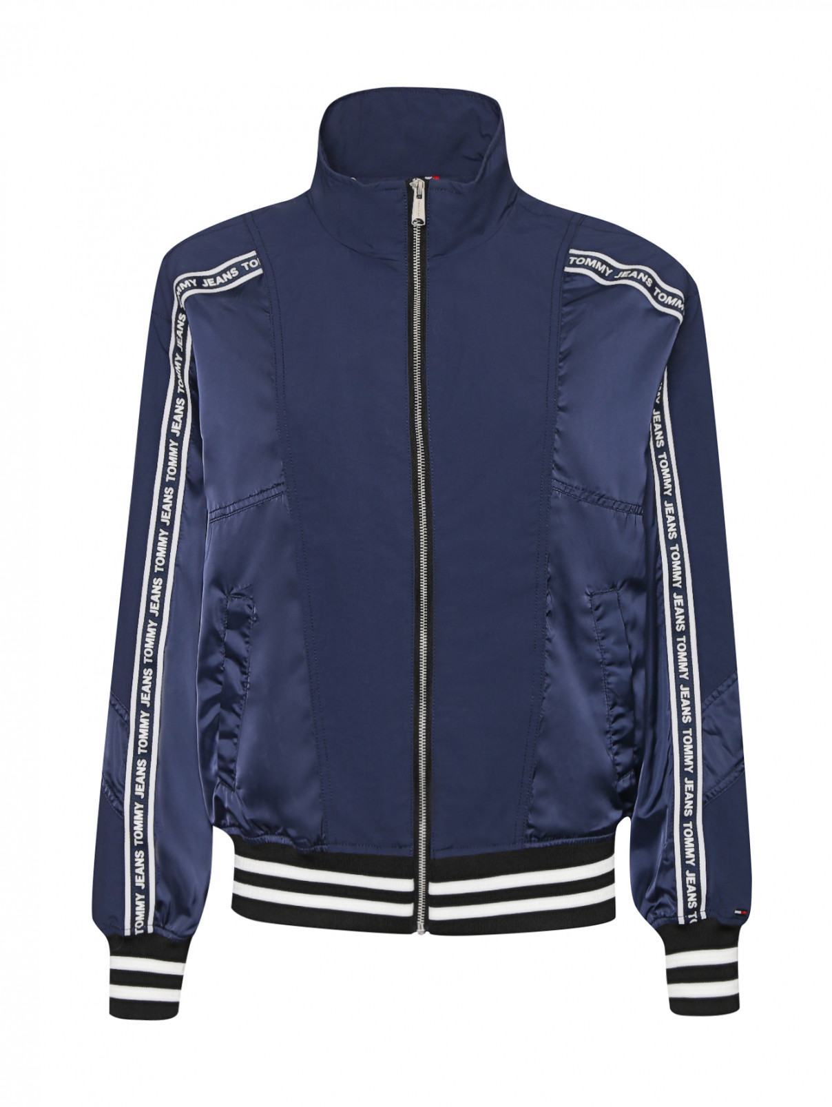 Куртка на молнии с контрастной отделкой Tommy Jeans  –  Общий вид  – Цвет:  Синий