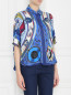 Блуза из шелка свободного кроя с принтом Etro  –  МодельВерхНиз