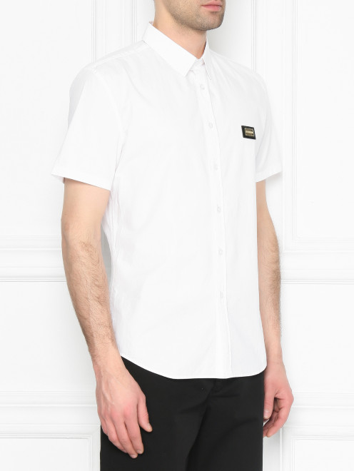Рубашка из хлопка с коротким рукавом Love Moschino - МодельВерхНиз