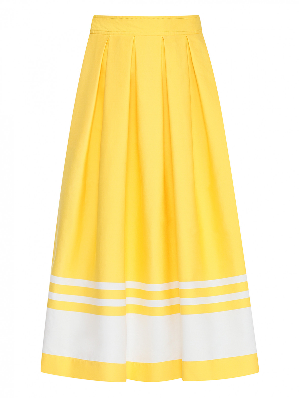 Юбка из хлопка с узором Moschino Boutique  –  Общий вид  – Цвет:  Желтый