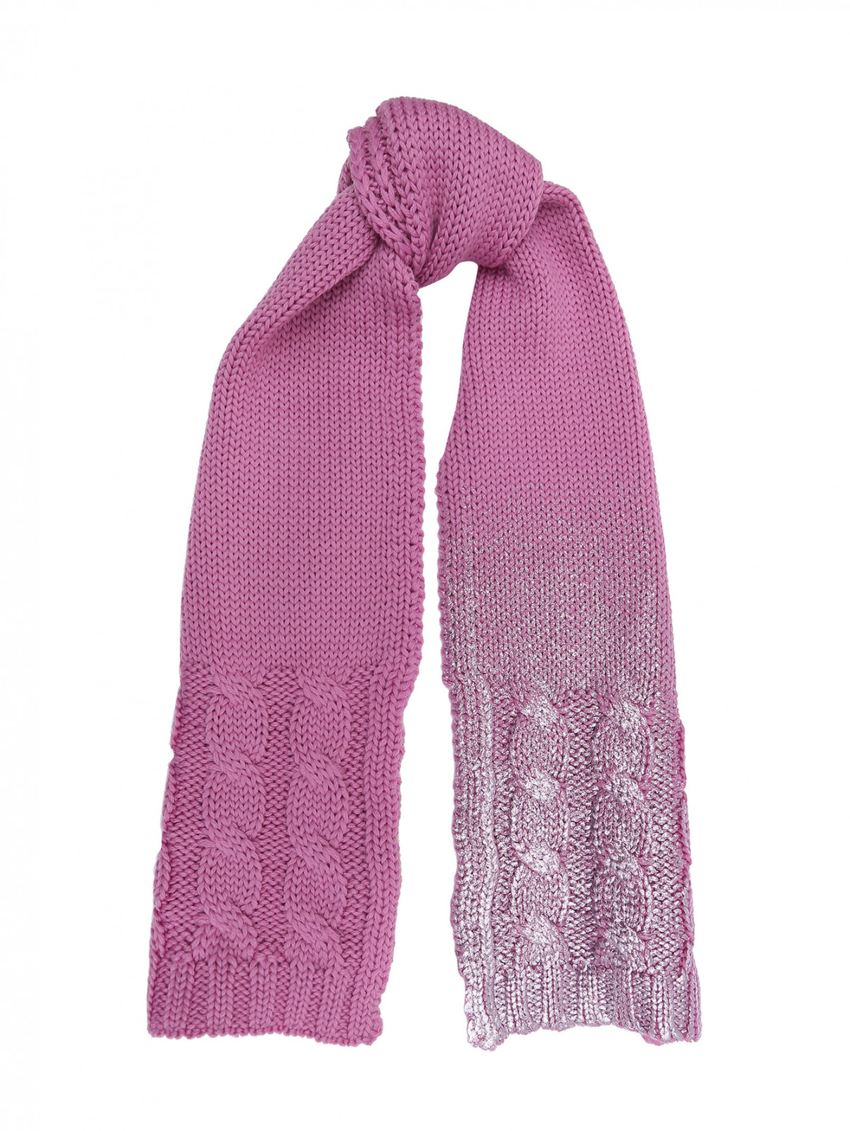 Шерстяной шарф с пропиткой-металлик Catya  –  Общий вид  – Цвет:  Розовый