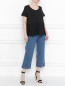 Укороченные джинсы с кружевной отделкой Marina Rinaldi  –  МодельОбщийВид