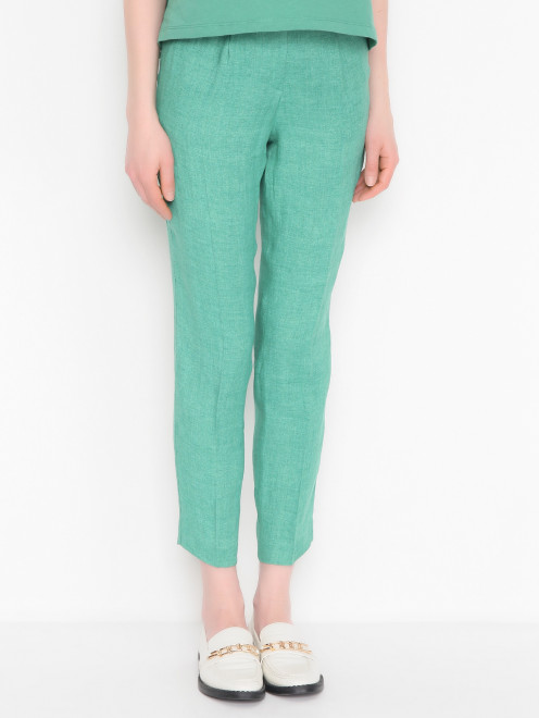 Брюки из льна со стрелками Weekend Max Mara - МодельВерхНиз